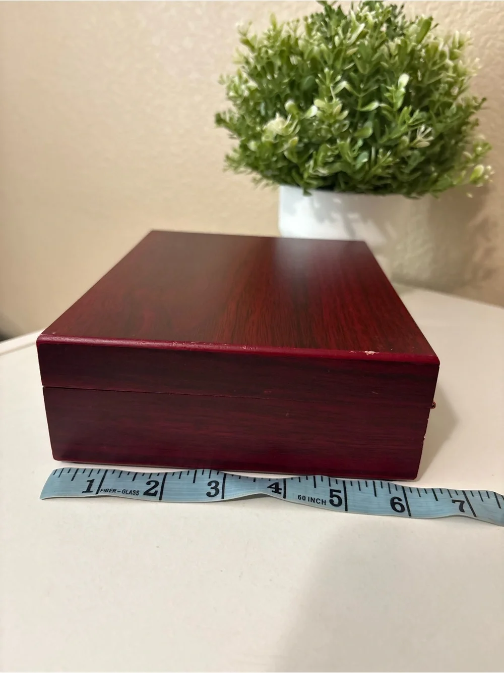 Vintage Wooden Keepsake Box Mahogany Jewelry Storage Chest Velvet Lined